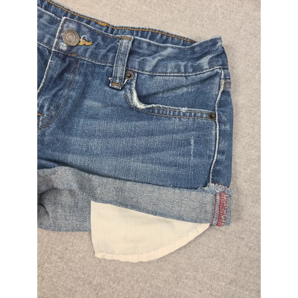Ralph Lauren Junior Girls 12 Distressed Denim Shorts Cut Offs Medium Wash Boho